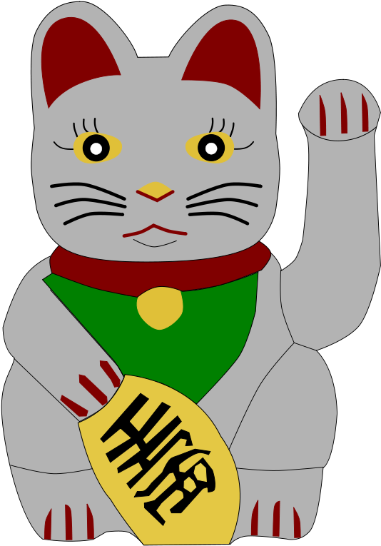 White Lucky Cat Clipart (579x800), Png Download