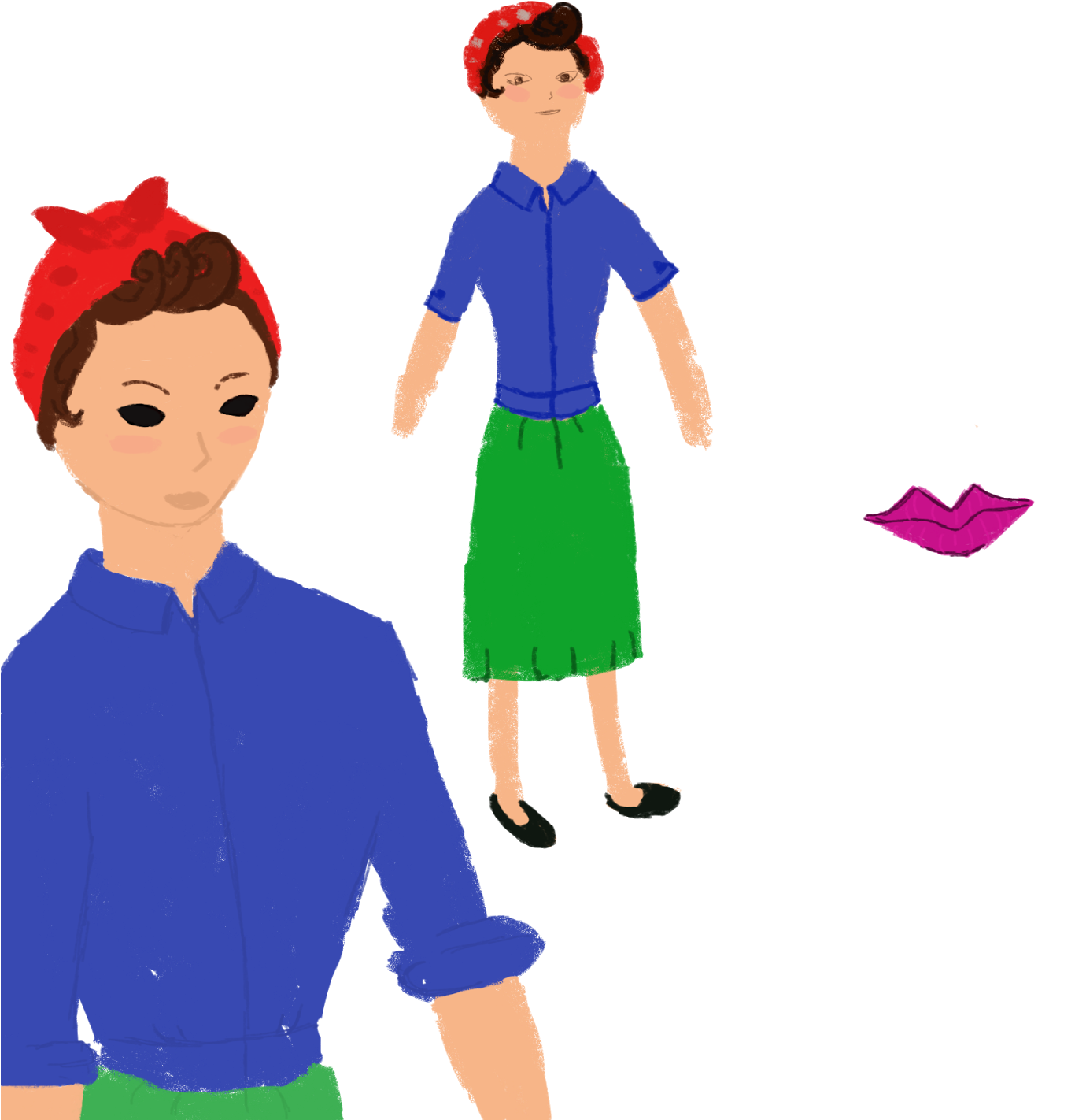 Here Are Some Developmental Pictures Of Rosie The Riveter - Rosie The Riveter Clipart (1600x1600), Png Download