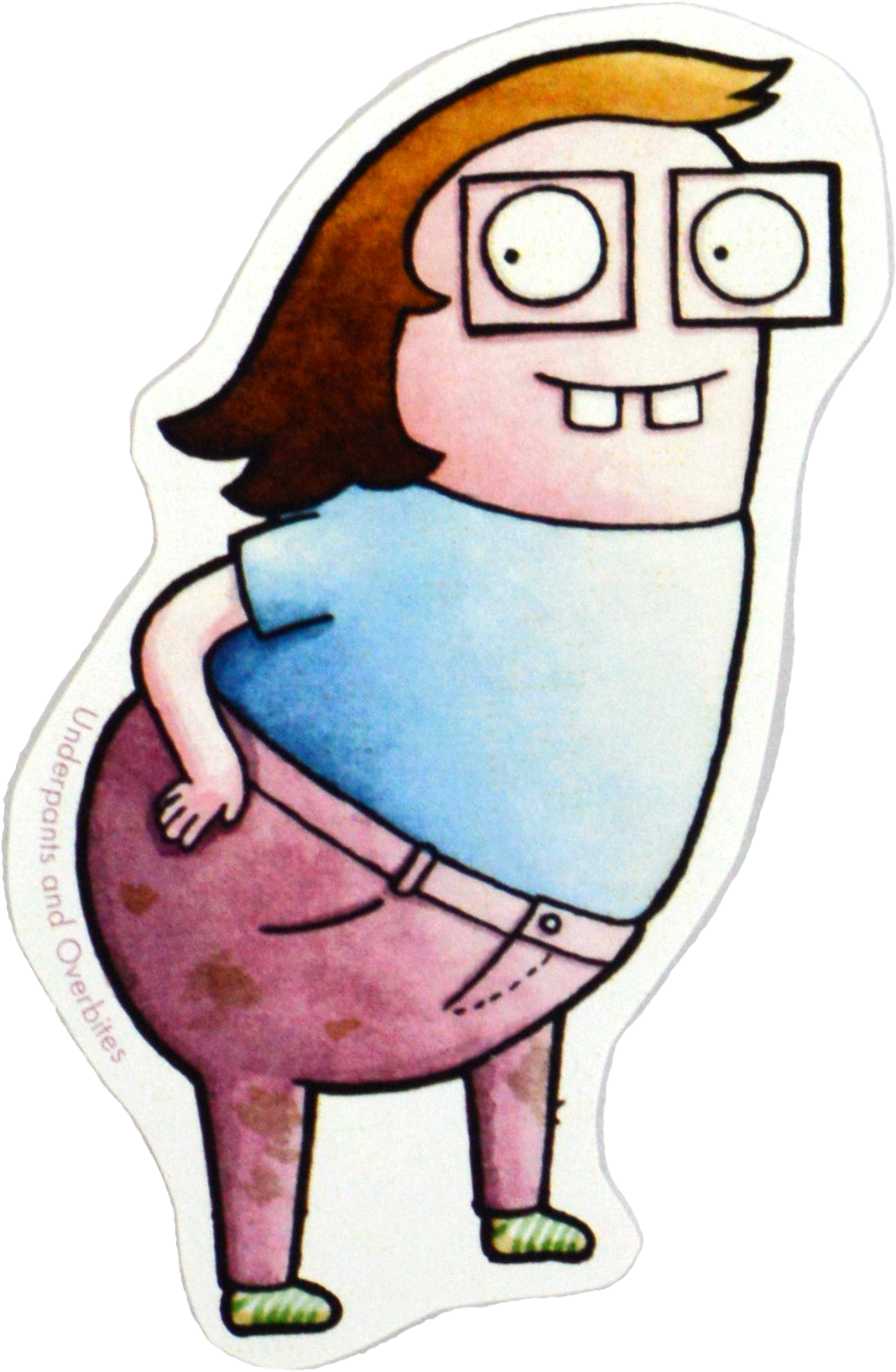 Image Of "butter Pants" Sticker - Cartoon Clipart (1800x1800), Png Download