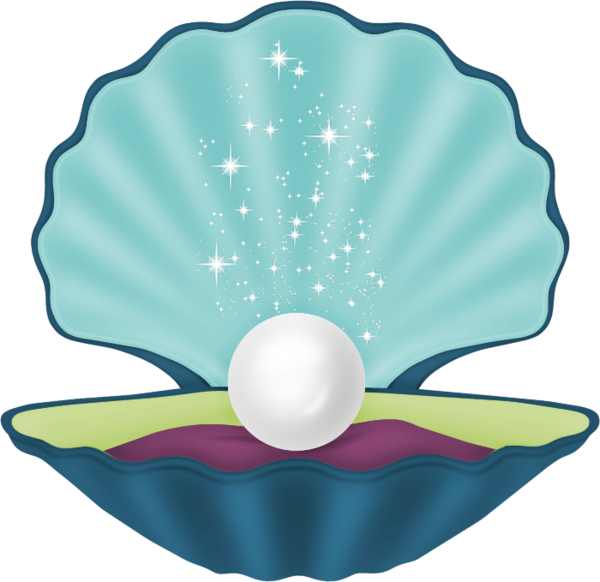 Fundo Do Mar - Pearl In Shell Clip Art - Png Download (600x582), Png Download