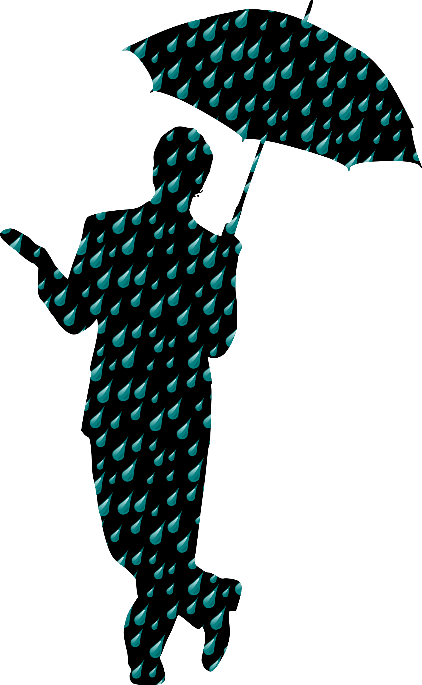 Umbrella Silhouette Rain Woman Person - Rain Man Clipart - Png Download (463x750), Png Download