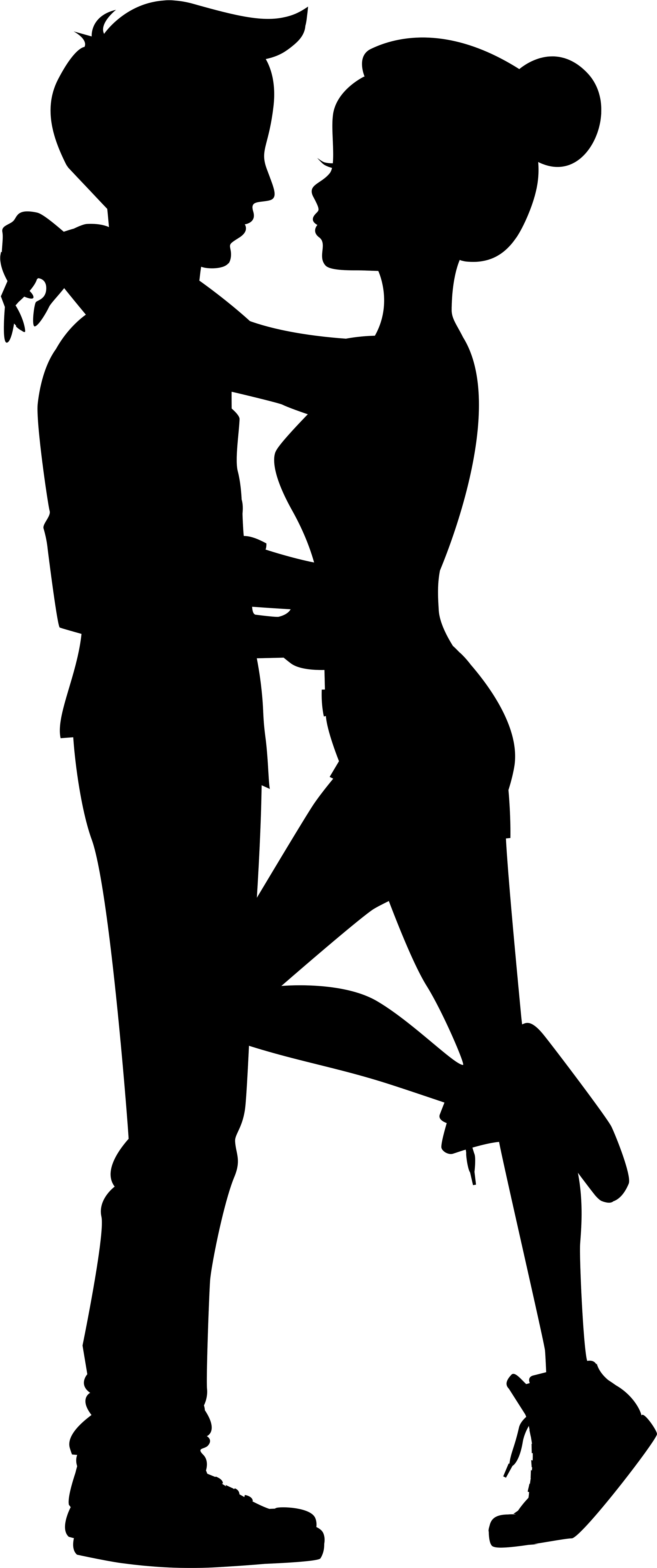 Cute Couple Silhouette Clipart (3566x8000), Png Download