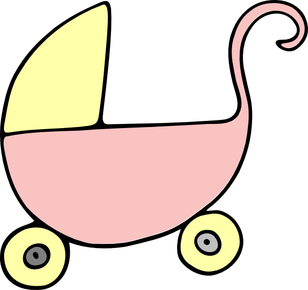 รถ เข็น เด็ก การ์ตูน Clipart (600x566), Png Download