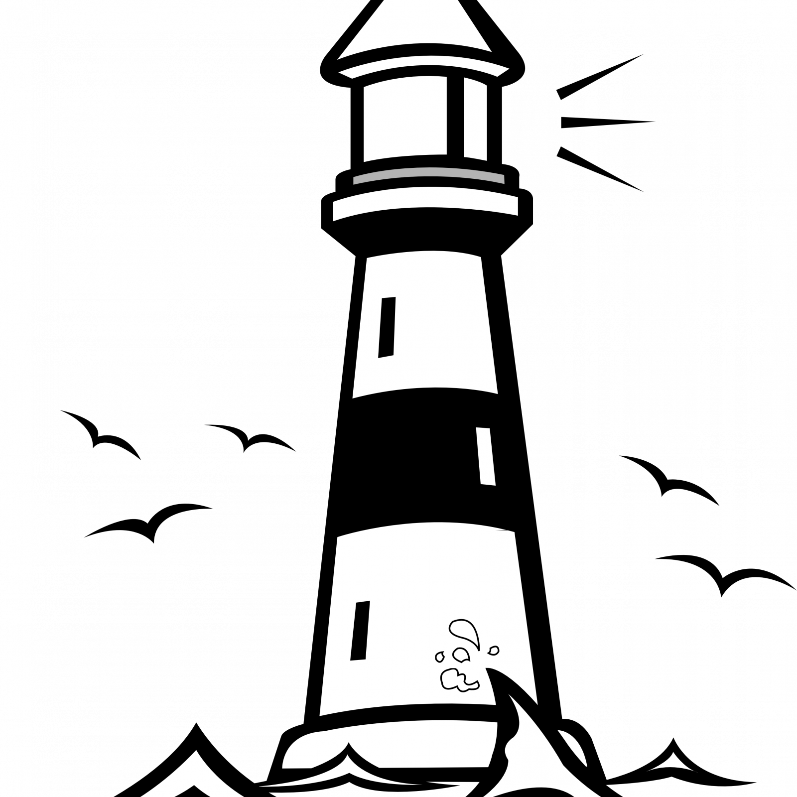 Anchor Coloring Page Lighthouse Clipart Coloring Page, - Light House Clip Art - Png Download (1600x1600), Png Download