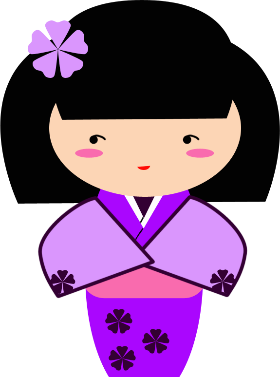 Love Wood Clipart Purple - Kokeshi - Png Download (575x774), Png Download