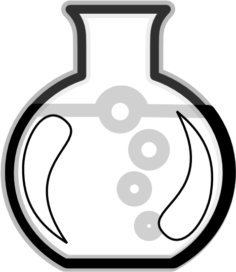 Lab Icon Black White Line Art 555px - Laboratory Clipart (555x555), Png Download
