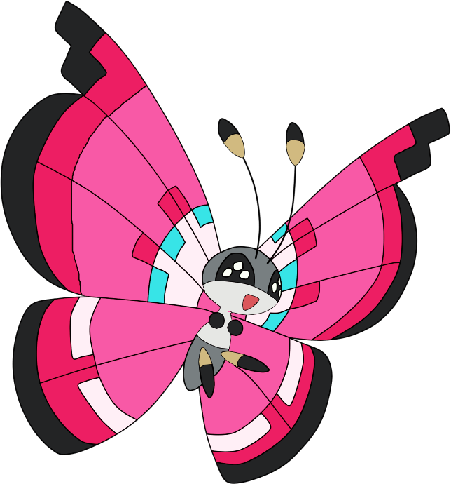 Pokemon Shiny Vivillon Meadow Is A Fictional Character - Pokémon Clipart (644x690), Png Download