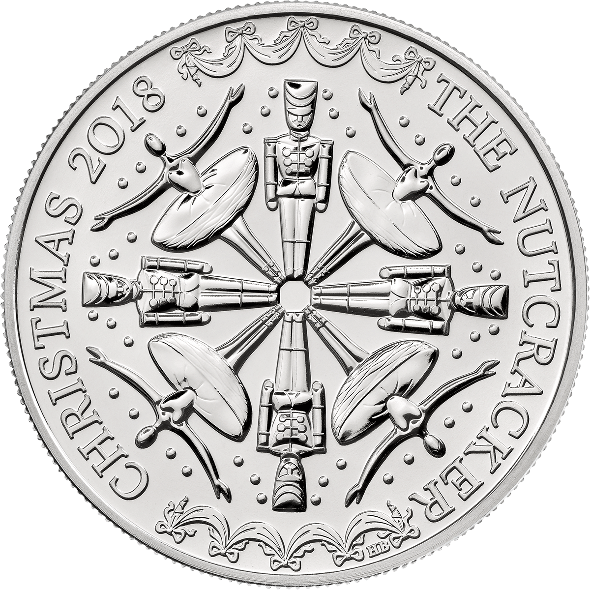 The Christmas Nutcracker 2018 Uk £5 Brilliant Uncirculated - Christmas 5 Nutcracker Coin Clipart (1200x1200), Png Download