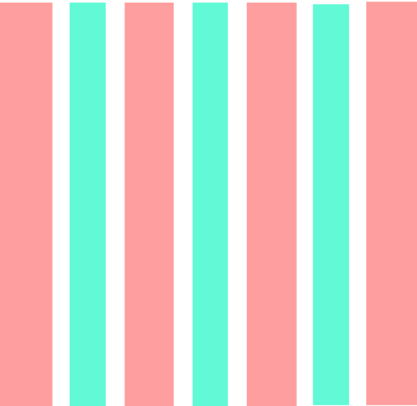 Coral And Turquoise Stripes Clipart (600x585), Png Download