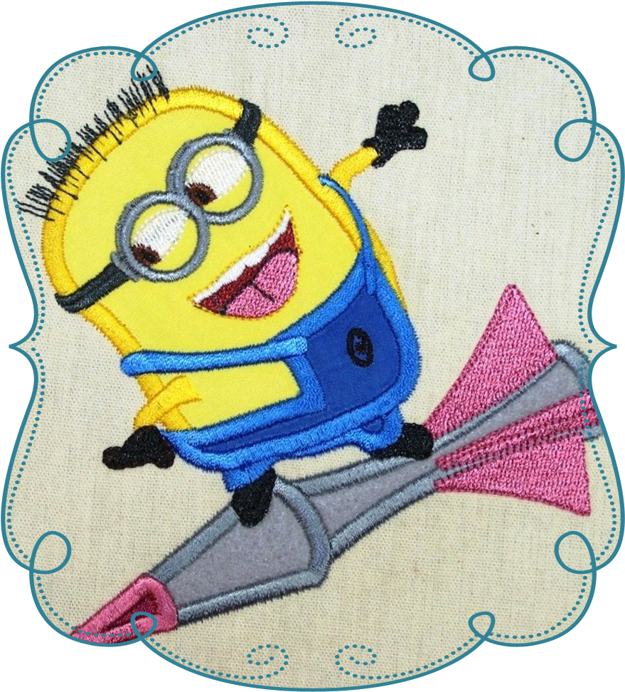 Minion Applique Machine Embroidery Design Pattern-instant - Cartoon Clipart (1000x1000), Png Download