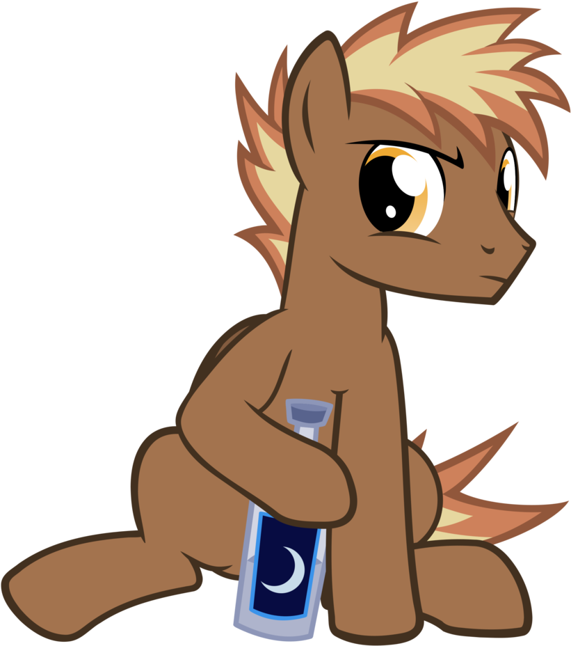 The Smiling Pony, Bottle, Crescent Moon, Frown, Glare, - Illustration Clipart (1024x1024), Png Download