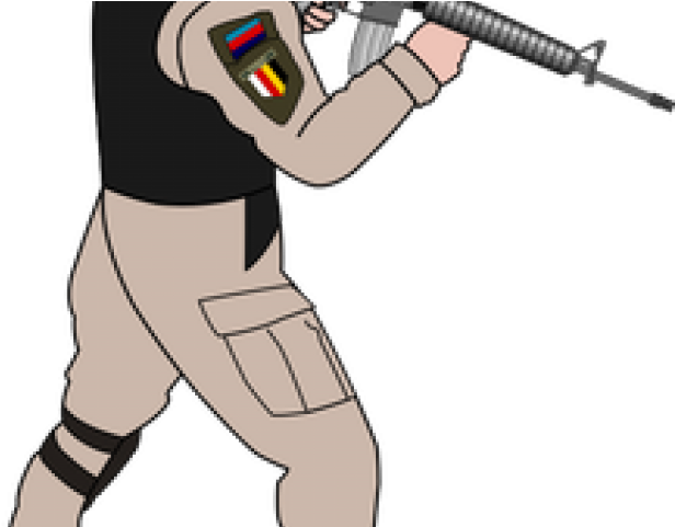 Soldiers Clipart Comic - Soldier Clipart With Gun - Png Download (640x480), Png Download