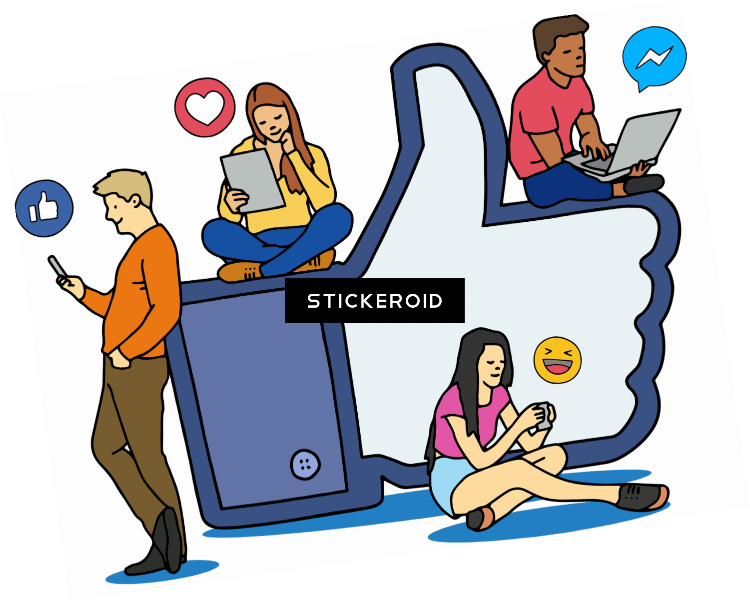 Social Illustration Facebook - Social Clip Art Png Transparent Png (1501x1205), Png Download