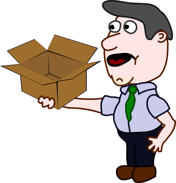 Man Holding A Box Clipart (576x598), Png Download