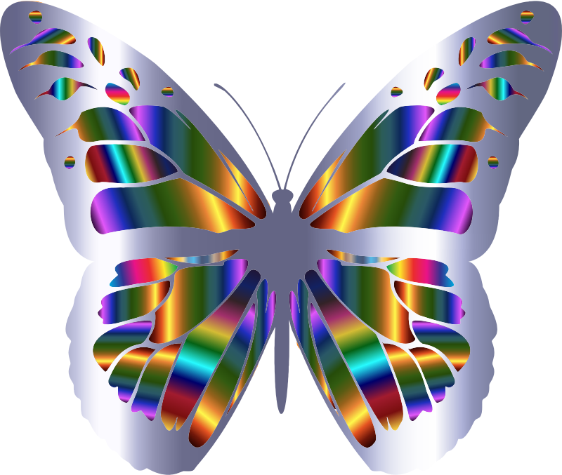 Medium Image - Iridescent Monarch Butterfly 15 Totes Clipart (800x677), Png Download
