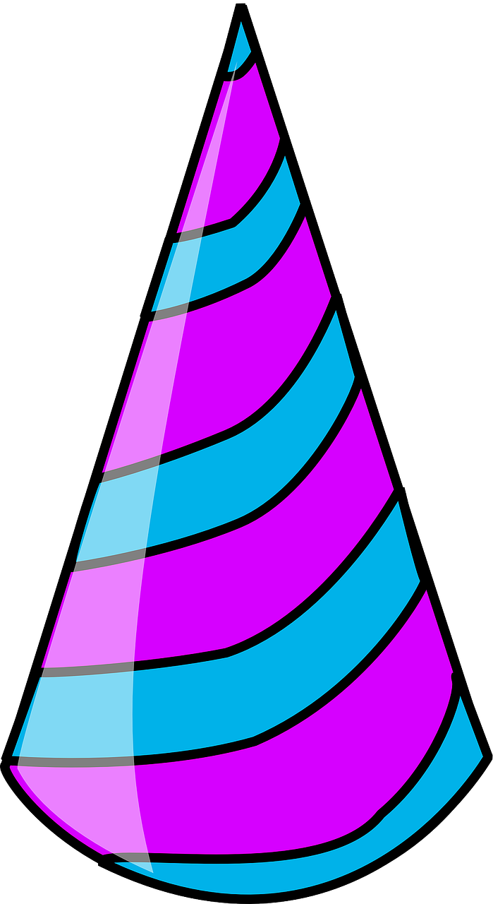 Party Hat Blue And Purple Clipart (699x1280), Png Download