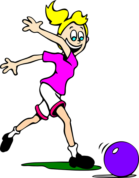 Sports Equipment Clipart Girl Sport - Cartoon Bowling Girl - Png Download (563x720), Png Download