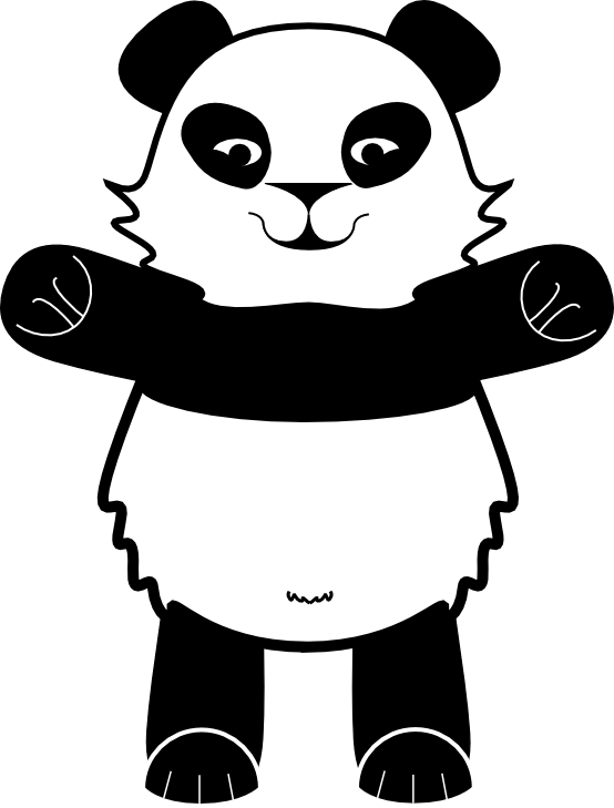 Panda-pandaface - - Cartoon Clipart (554x729), Png Download