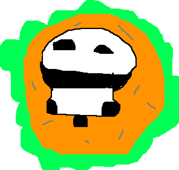 Cute Baby On A Hamburger By Bambooforest - Giant Panda Clipart (592x562), Png Download