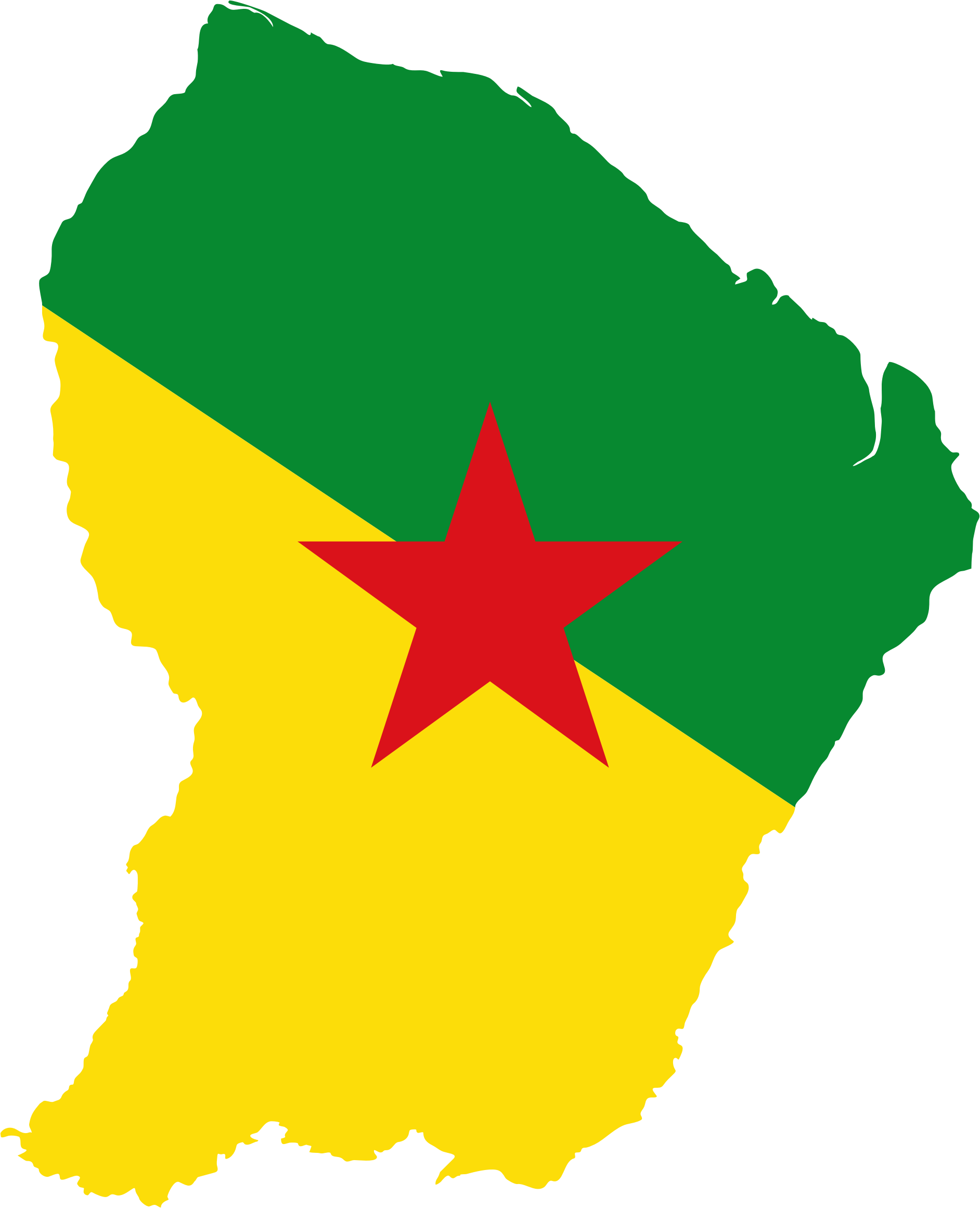 Clipart French Guiana Map Flag South American Clip - French Guiana Flag Country - Png Download (628x774), Png Download