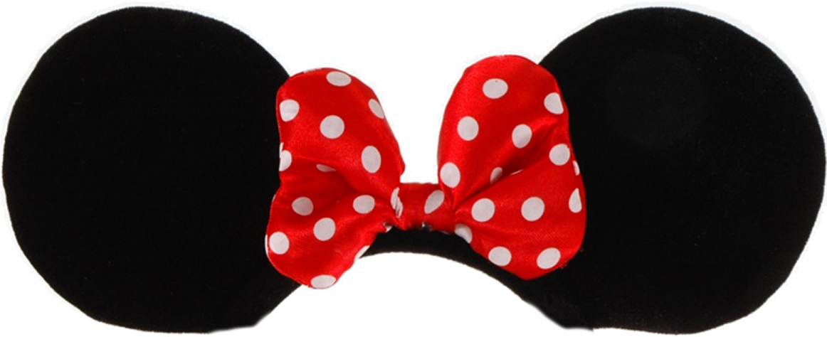 Listening Ears Template - Minnie Mouse Ears Headband Clipart (1161x507), Png Download