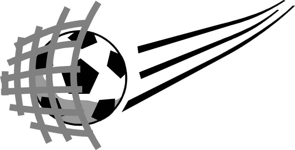 Soccer Ball Hitting Net Clipart (958x489), Png Download