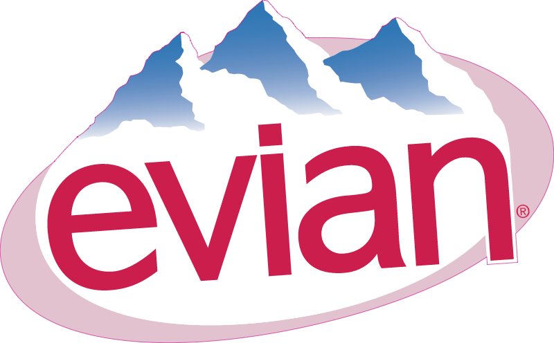 Evian Vector - Evian Water Clipart (800x496), Png Download