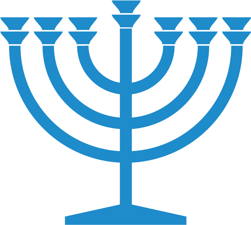 File Blue Svg Wikimedia Commons Filemenorah Bluesvg - Menorah Symbol Clipart (848x768), Png Download