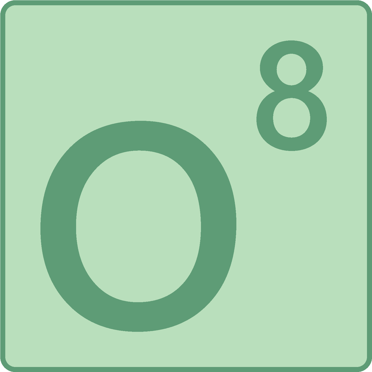 This Icon Is Simply The Letter "o" Centered Inside - Oxigênio Na Tabela Periodica Png Clipart (1600x1600), Png Download