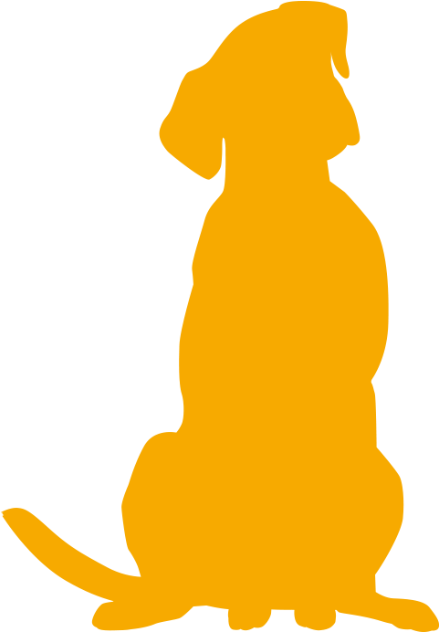 White Dog Silhouette Yellow Dog Silhouette - Pet Clipart (768x703), Png Download