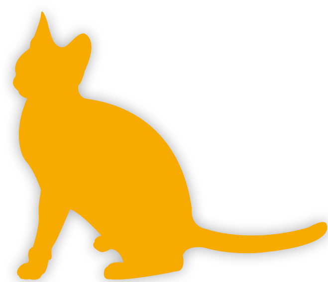 White Cat Silhouette Yellow Cat Silhouette - Yellow Cat Silhouette Png Clipart (768x703), Png Download