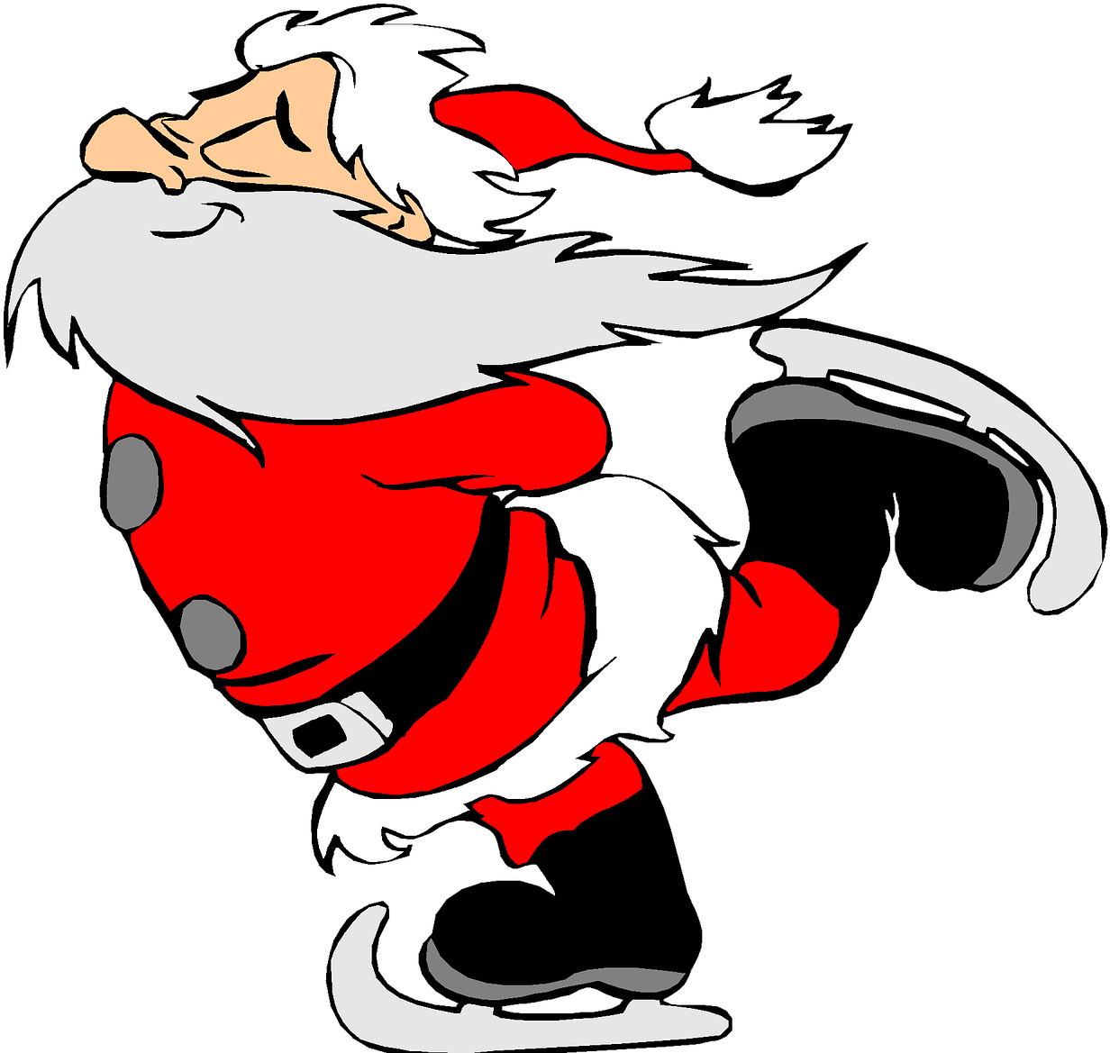Kid - Skating Santa Clipart (1280x1191), Png Download