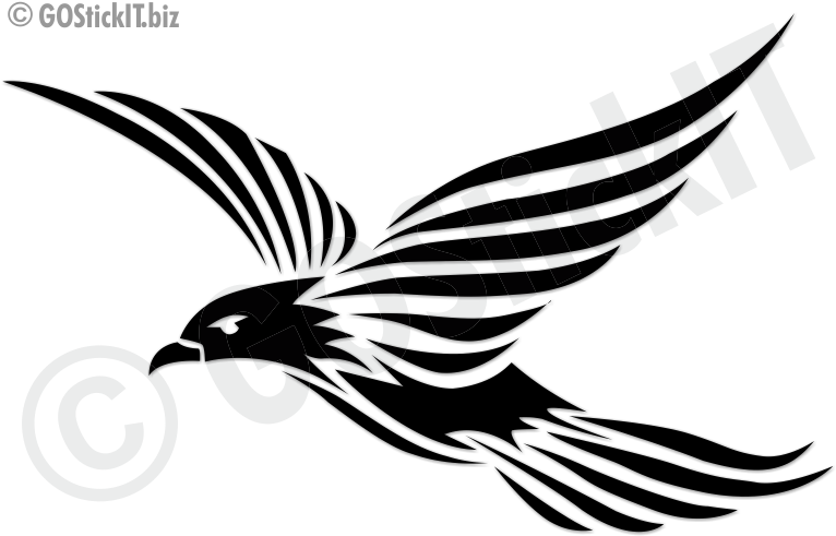 Tribal Bird Diecut Decal Humor Bumper Decals Funny - Bird Drawing Tribal Tattoo Clipart (800x545), Png Download