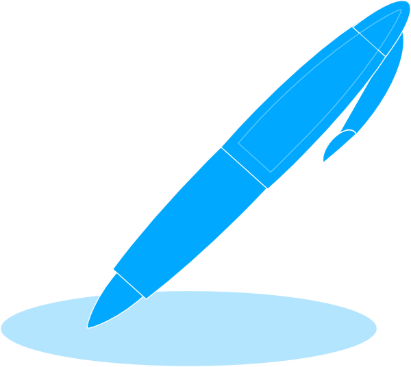 Blue Pen Svg Clip Arts 600 X 536 Px - Png Download (600x536), Png Download