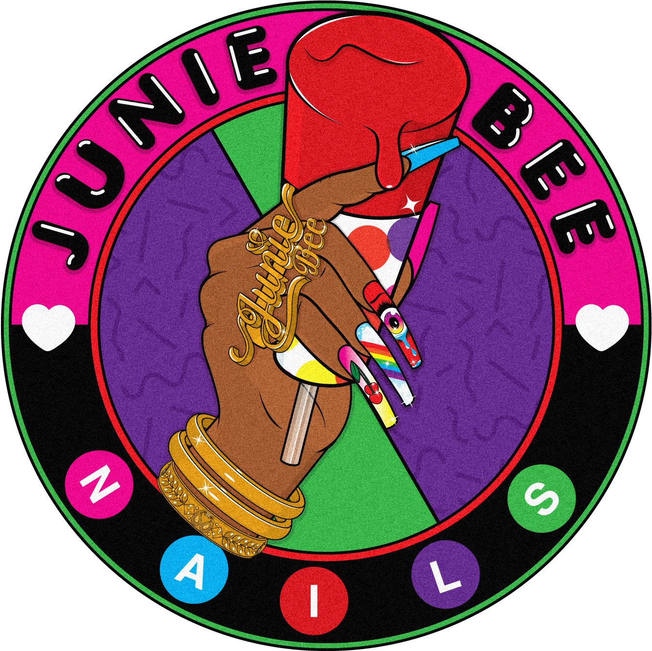 Junie Bee Nails Is Straight Out The 90's, Providing - Junie Bee Nails Clipart (1584x1584), Png Download