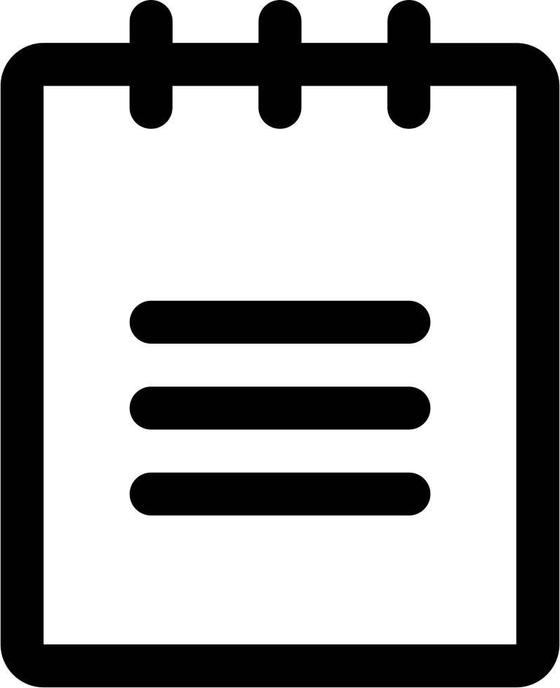 Png File In Notepad Graphic Black And White Library Notepad Png Icon