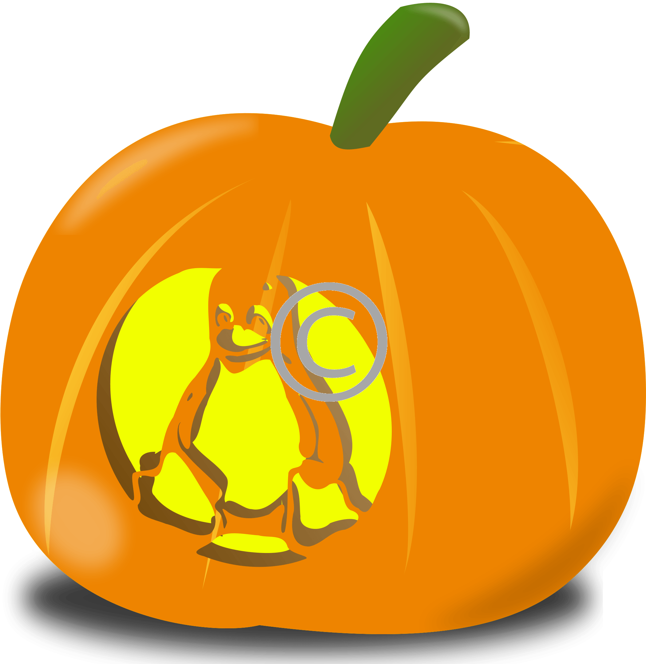 Squash Clipart Orange Fruit Vegetable Free Clipart - Sad Jack O Lantern Clipart - Png Download (2400x2400), Png Download
