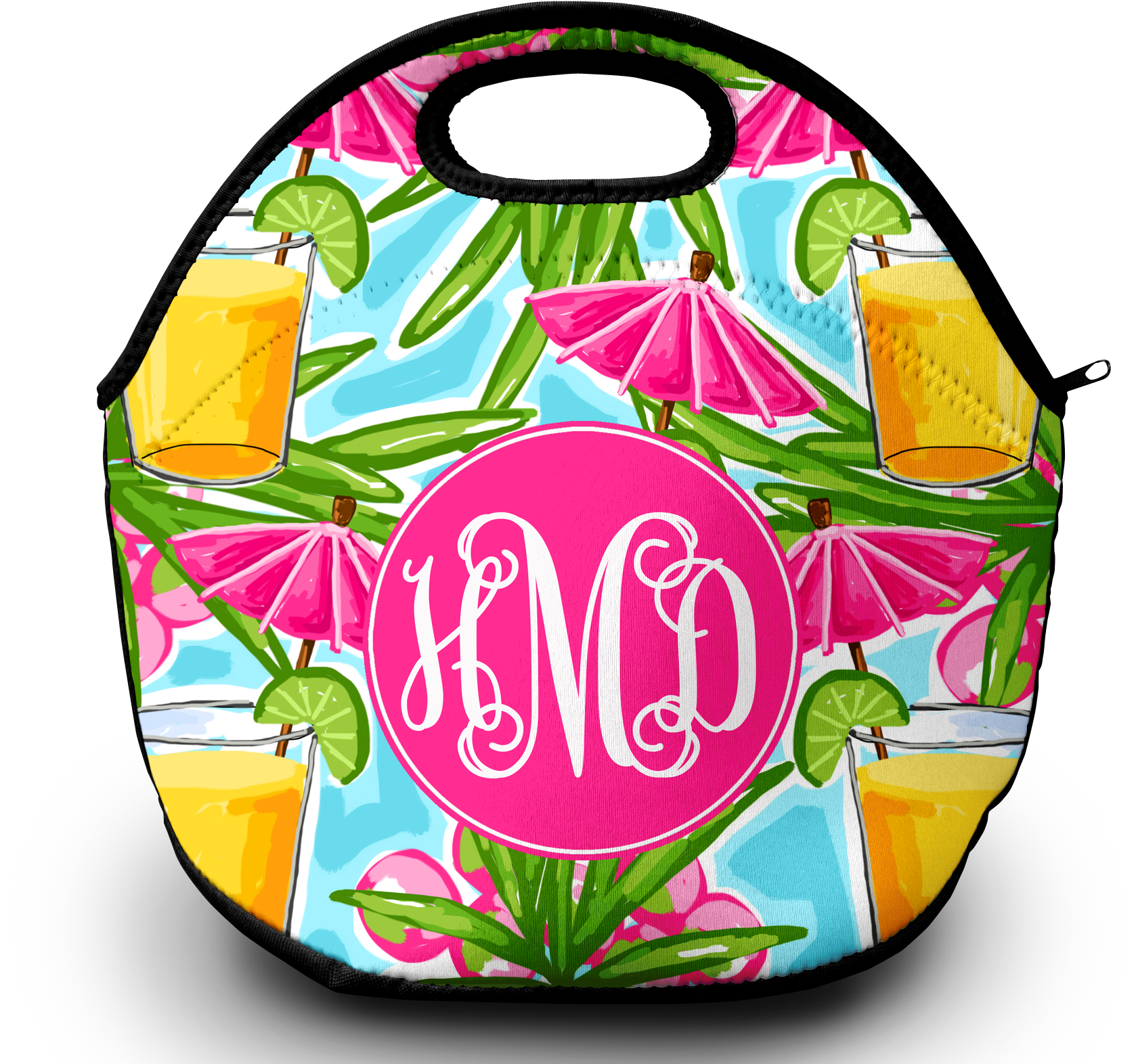 Monogram Lunch Bag Afternoon Cocktail - Illustration Clipart (2000x1600), Png Download