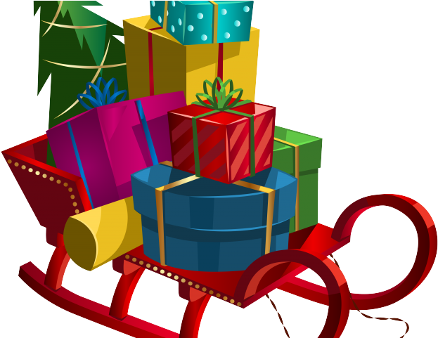 Sleigh Clipart Clip Art - Christmas Sleigh With Presents - Png Download (640x480), Png Download