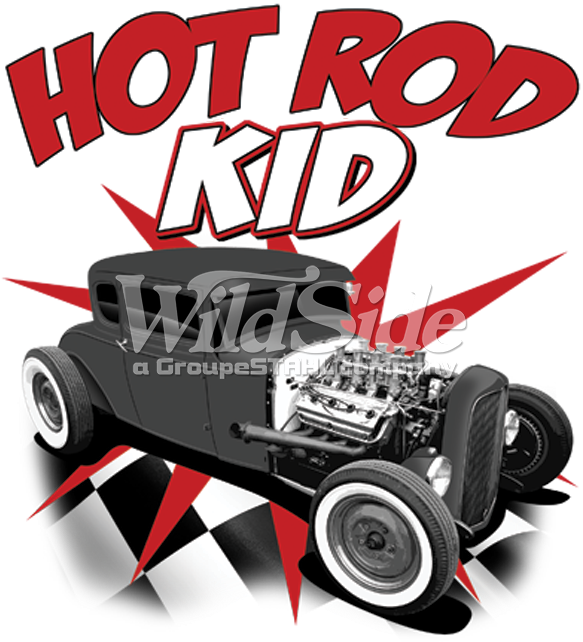 Hot Rod Kid With Checkered Floor Light/dark Garments - 36 T-shirts Damen T-shirt - Hot Rod Clipart (675x675), Png Download