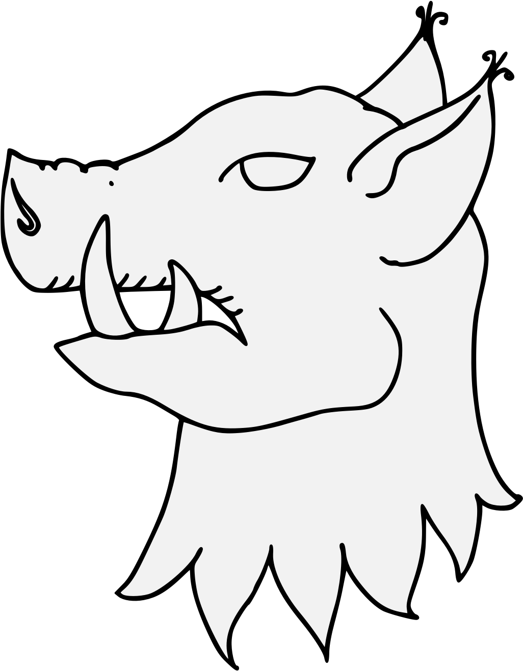 Boar's Head Erased - Illustration Clipart (1062x1349), Png Download