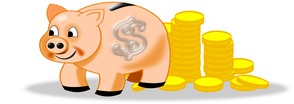 Piggy Bank, Coins, Money, To Save - Save Coins Png Clipart (956x340), Png Download