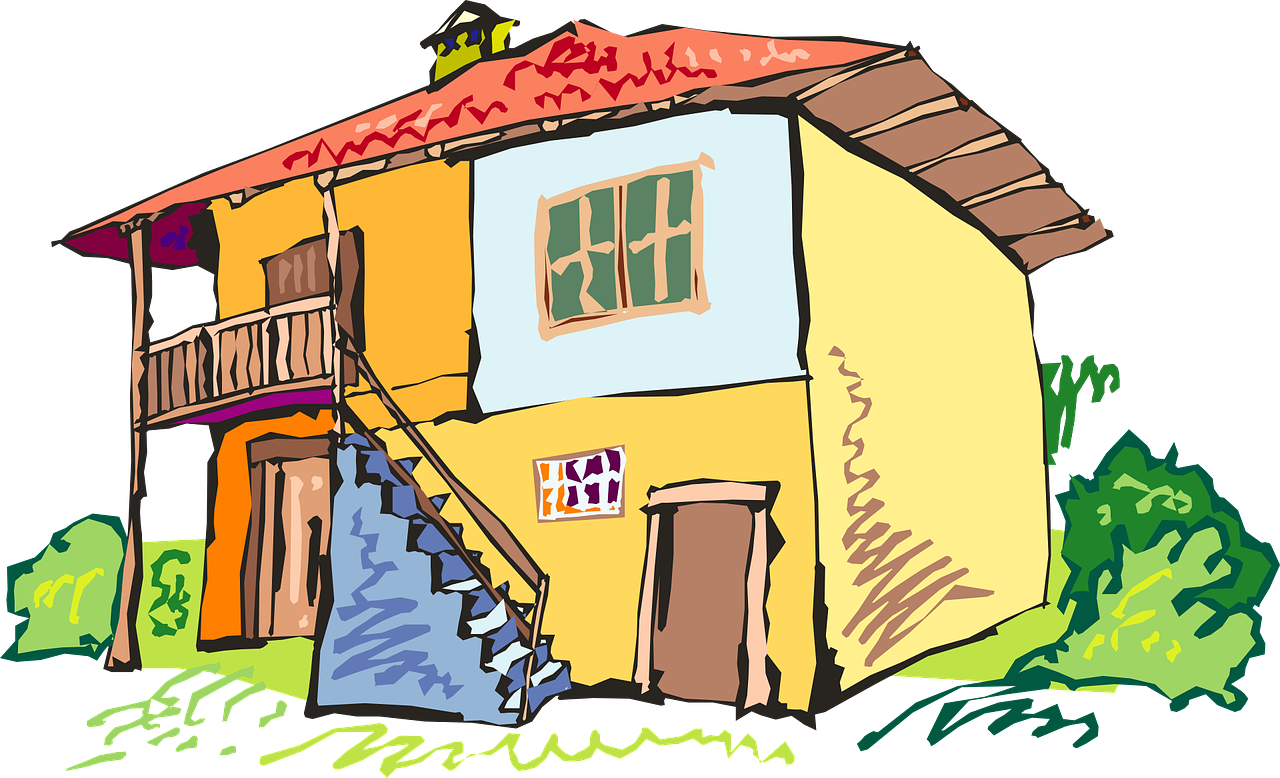 Back Of A Cartoon House Clipart (1280x778), Png Download