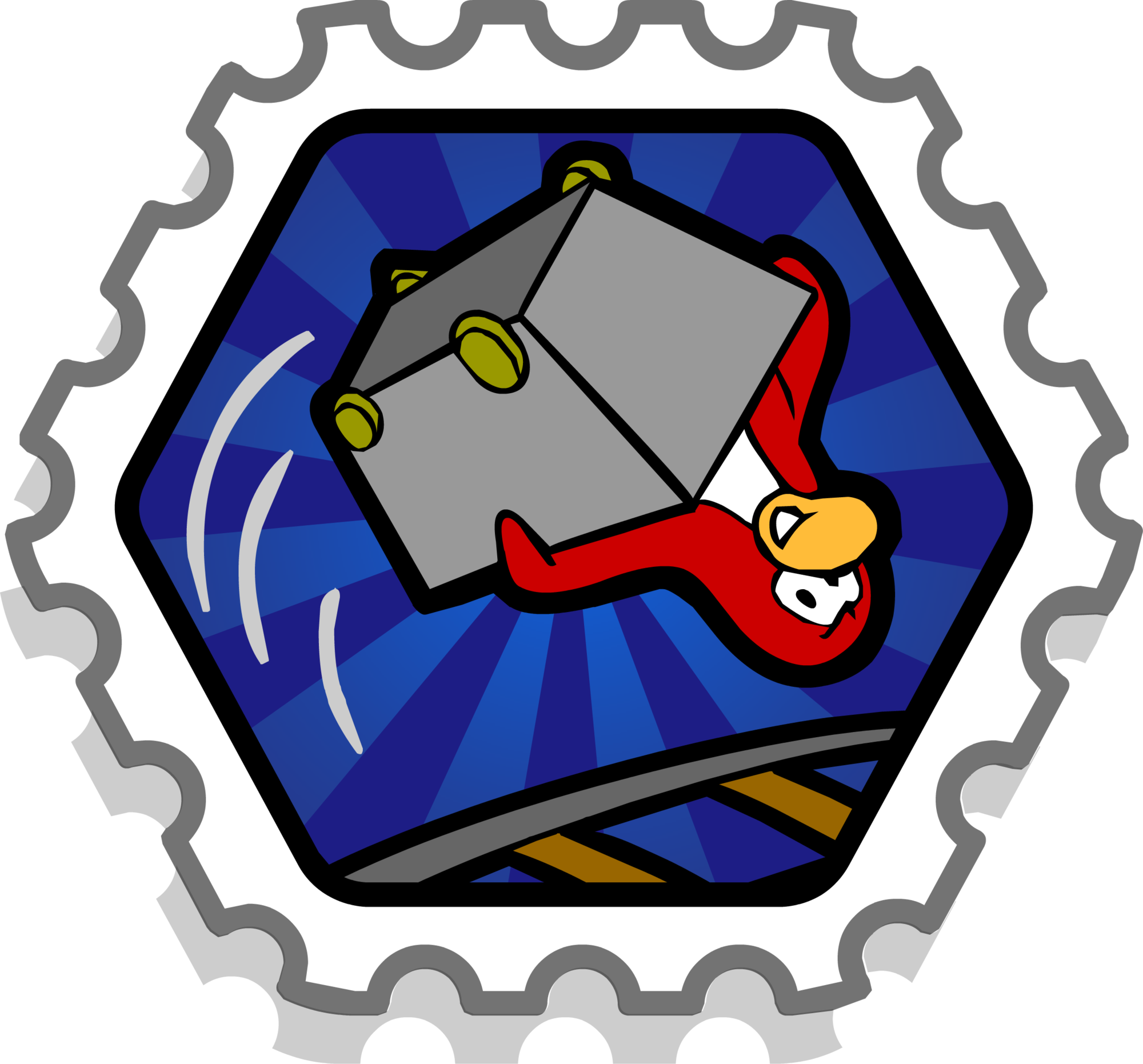 Club Penguin Epic Cannon Stamp Clipart (2000x1862), Png Download