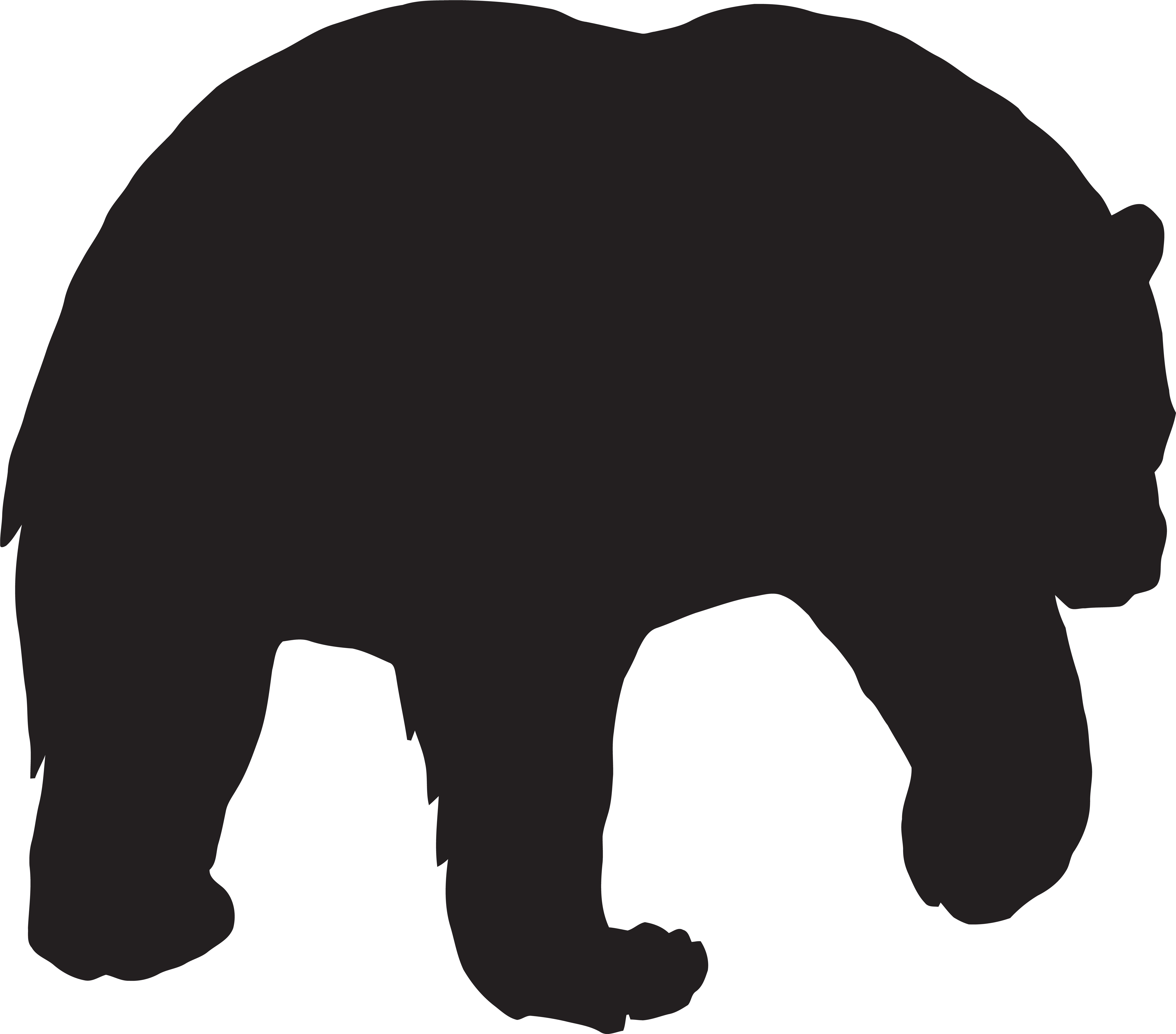 Bear Clipart Silhouette - Png Download (8000x7032), Png Download