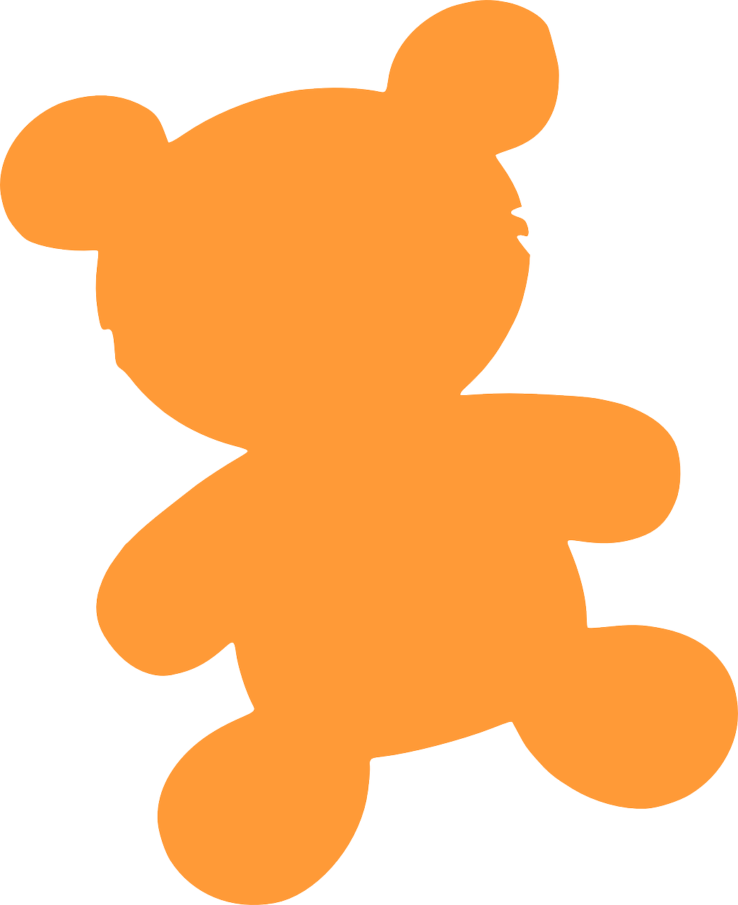 Teddy Bear Silhouette Png Clipart (653x800), Png Download