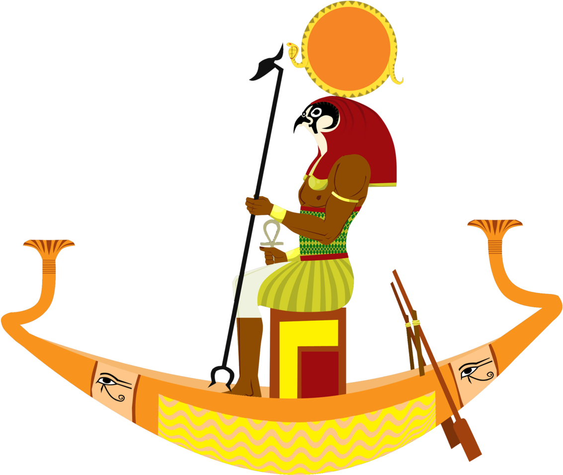 Boat Clipart Ancient Egyptian - Ra Egyptian God Boat - Png Download (1280x1219), Png Download