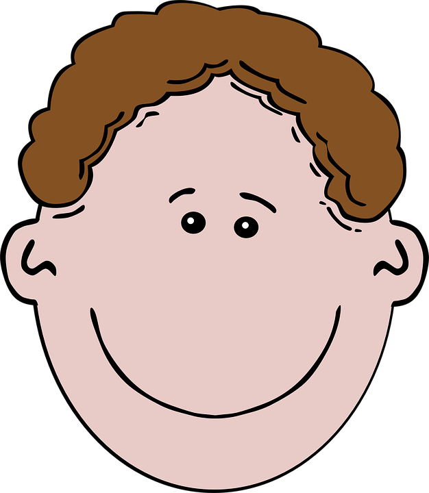 Boy Face Brown Hair Clipart - Black And White Boy Face - Png Download (626x720), Png Download