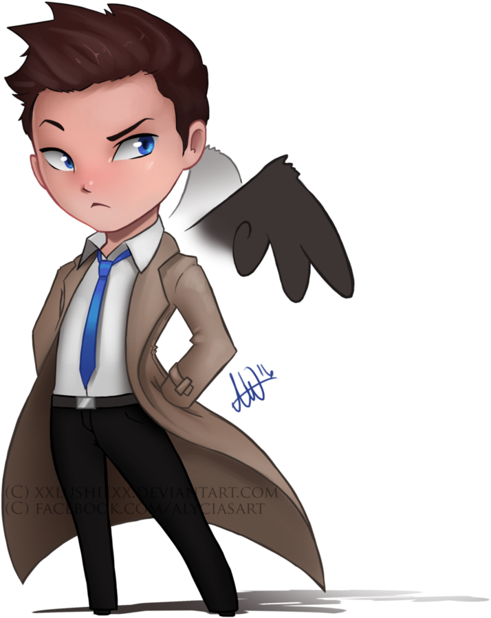 Picture Black And White Library Castiel Transparent - Crowley Clipart (846x945), Png Download