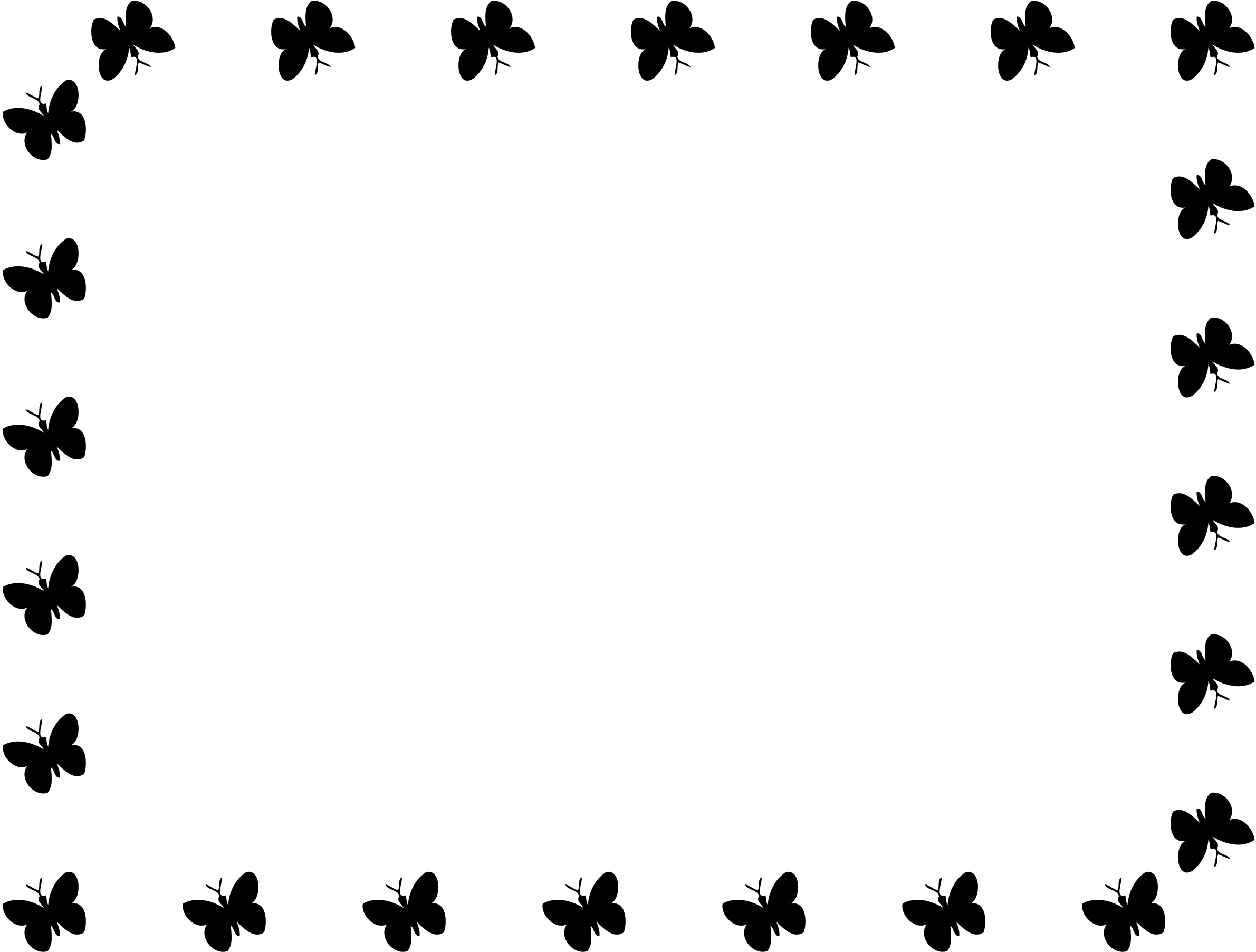 Butterfly Border Clipart Black And White Butterfly Border Black And